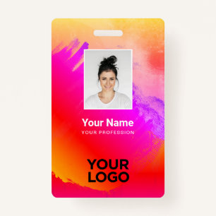 Rainbow Paint Employee Foto, Bar Code, Name Ausweis