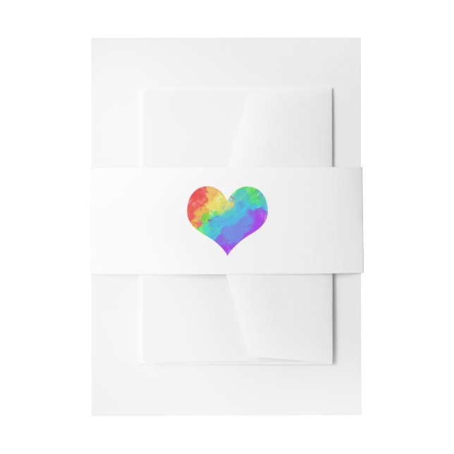 Rainbow Paint Heart Lesbian Gay Wedding Einladungsbanderole (Vorderseite Beispiel)