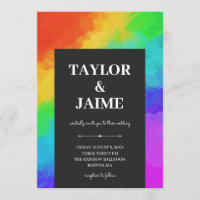 Rainbow Paint Modern Gay Lesbian Wedding