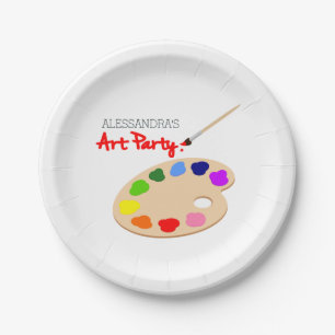 Rainbow Paint Palette Art Pappteller