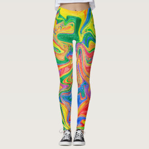 Rainbow Paint Pouring Leggings