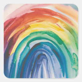 Rainbow Paint Quadratischer Aufkleber