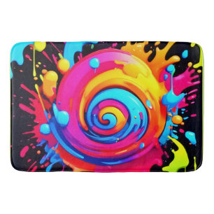 Rainbow Paint Splash Badematte