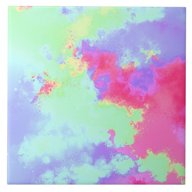 Rainbow Paint Spritzer Effect Fliese (Vorderseite)