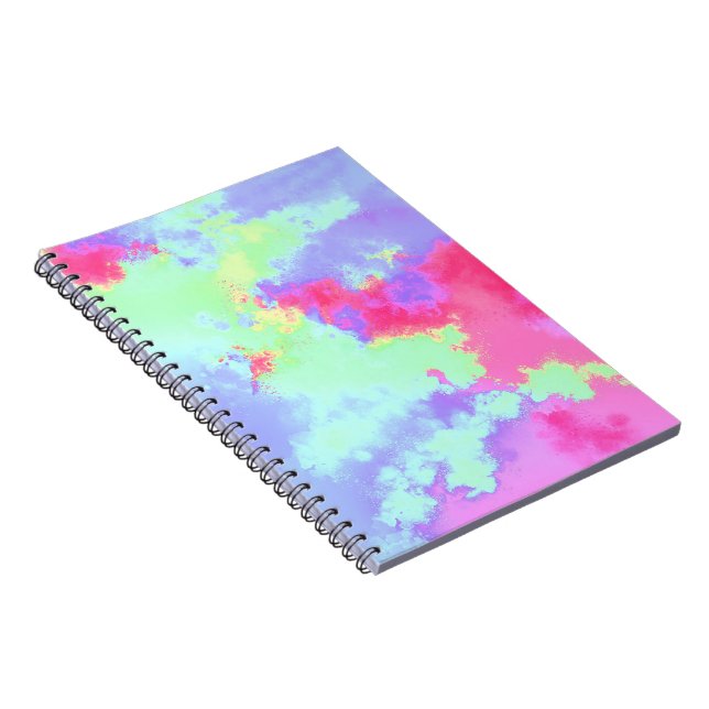Rainbow Paint Spritzer Effect grün Rosa Blau Notizblock (Rechte Seite)