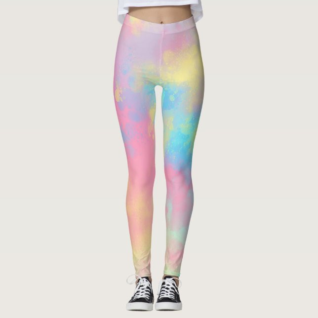 Rainbow Paint Spritzer Leggings (Vorderseite)