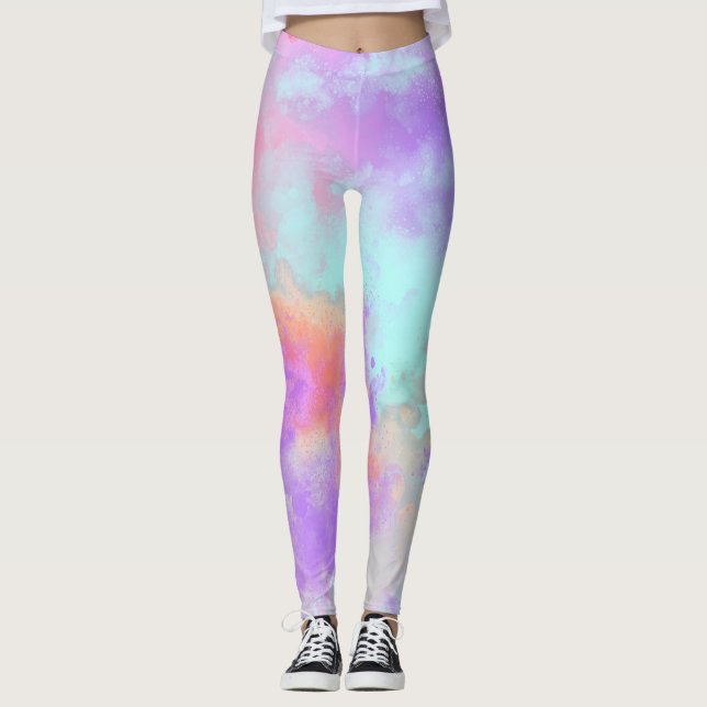 Rainbow Paint Spritzer Leggings (Vorderseite)