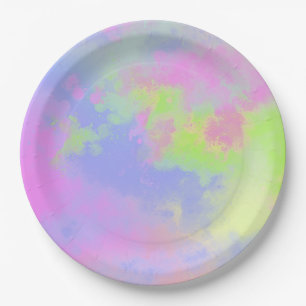 Rainbow Paint Spritzer Pappteller