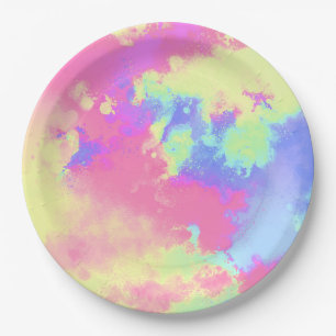 Rainbow Paint Spritzer Pappteller