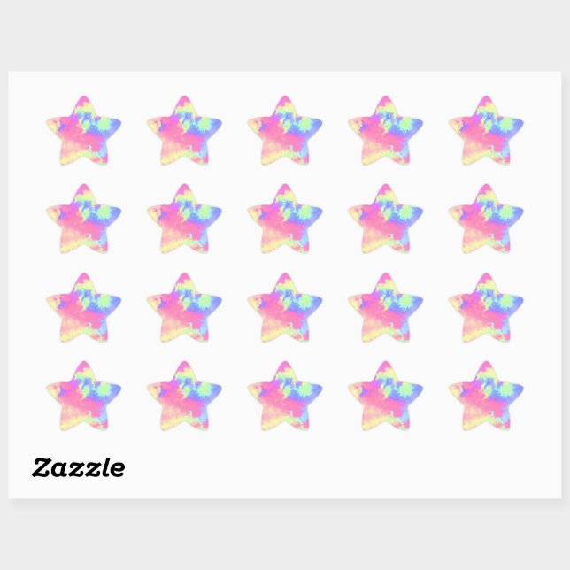 Rainbow Paint Spritzer Star Aufkleber (Blatt)