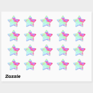 Rainbow Paint Spritzer Star Aufkleber