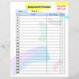 Rainbow Paint Student Hausaufgaben Tracker