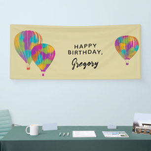 Rainbow Painted Hot Air Balloons Personalisiert Banner