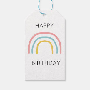 Rainbow Painting Birthday Gift Tags Geschenkanhänger