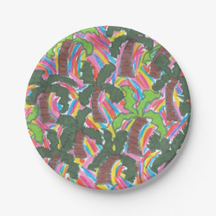 Rainbow Palm Tree Party Paper Teller