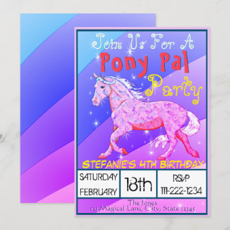 Rainbow Palomino Birthday II (Weichregenbogen) Einladung