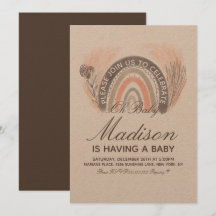 Rainbow Pampas Doodle Bohemisch Baby Dusche