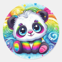 Rainbow-Panda-Aufkleber