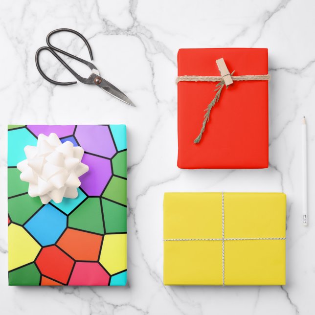 Rainbow-Papierfolien aus Hartglas Geschenkpapier Set (Vorderseite)