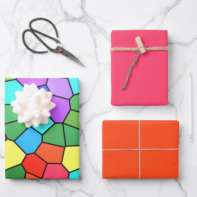 Rainbow-Papierfolien aus Hartglas Geschenkpapier Set (Vorderseite)