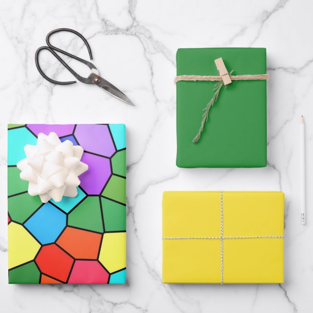 Rainbow-Papierfolien aus Hartglas Geschenkpapier Set (Vorderseite)