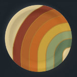Rainbow Pappteller<br><div class="desc">Retro Regenbogendesign. Regenbogenschichten in gedämpften Farben,  orange,  rot und grün. Groovy Retro 70er Regenbogengeschenke,  Wohngestaltung.</div>