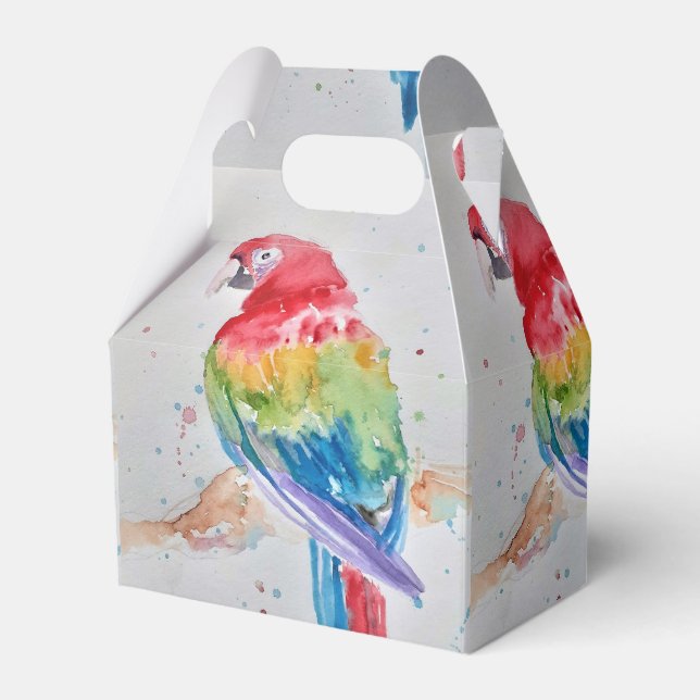 Rainbow Parrot Bird Child Birthday Cake Fevor Box Geschenkschachtel (Vorderseite)