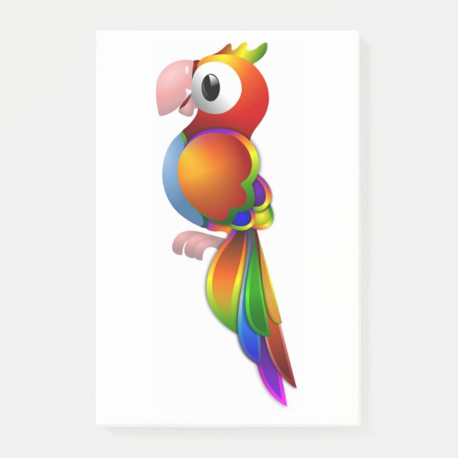 RAINBOW PARROT POST-IT KLEBEZETTEL (Vorderseite)