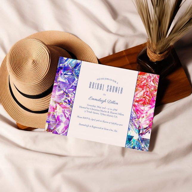 Rainbow Party Color Crystal Gemstone Brautparty Einladung (Von Creator hochgeladen)