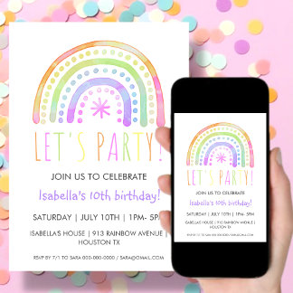 Rainbow Party | Einladung zum Geburtstag