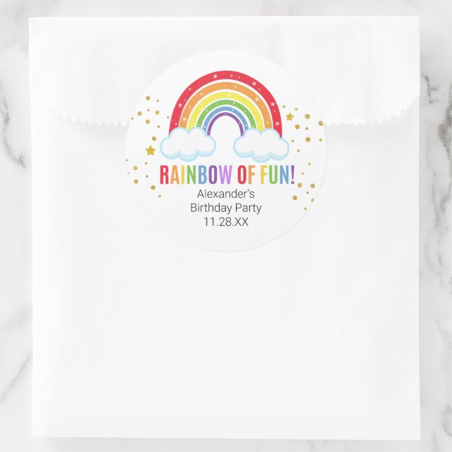 Rainbow Party Runder Aufkleber (Tasche)