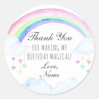 Rainbow Party Sticker, Regenbogen Danke Stickers