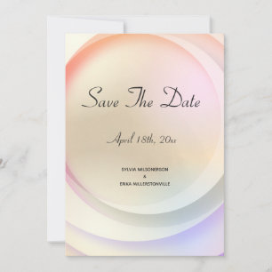 Rainbow Pastel Circular Wedding Save The Date
