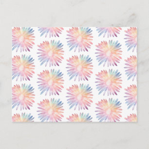 Rainbow Pastel Daisies farbenfrohe Blume Muster Postkarte