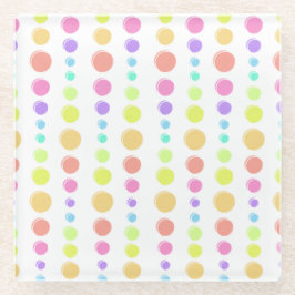 Rainbow Pastel Dots Muster Glasuntersetzer