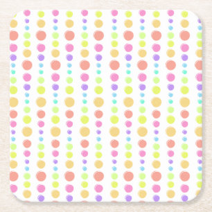 Rainbow Pastel Dots Muster Rechteckiger Pappuntersetzer