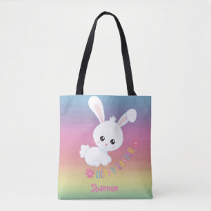 Rainbow Pastel Easter Bunny Child Personalisiert