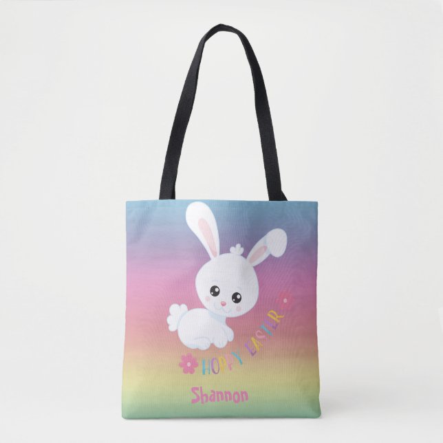 Rainbow Pastel Easter Bunny Child Personalisiert (Vorderseite)