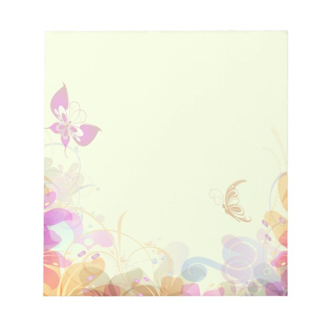 Rainbow Pastel Florals Notizblock (Vorderseite)
