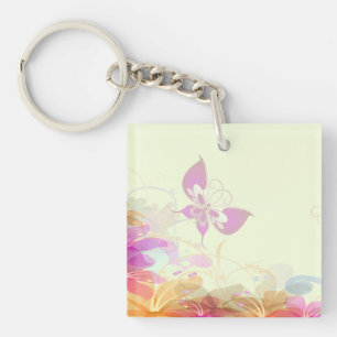 Rainbow Pastel Florals Schlüsselanhänger