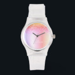 Rainbow Pastel Girly Glitzer Metal Monogram Name Armbanduhr<br><div class="desc">Rainbow Pastel Imitate Foil Metallic Sparkle Glitzer gebürstete Metal Monogram Name Watch. Dies macht den perfekten Abschluss,  Geburtstag,  Hochzeit,  Brautparty,  Jubiläum,  Babydusche oder Junggeselinnen-Abschied Geschenk für jemanden,  die Lieben glamourösen Luxus und schicke Stile.</div>