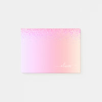 Rainbow Pastel Girly Glitzer Metal Monogram Name