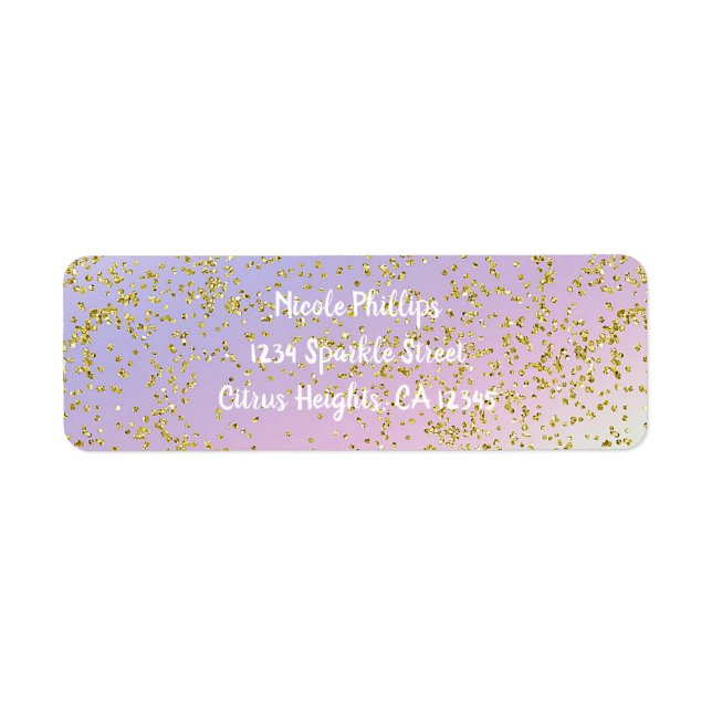 Rainbow Pastel Gold Glitzer Fantasy Birthday Party (Vorne)