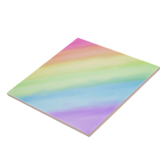 Rainbow Pastel Gradient Ombré  Fliese (Seite)