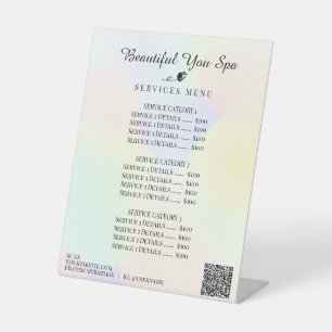 *~* Rainbow Pastel Hologramm Tischschild Sockelschild