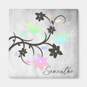 Rainbow Pastel Lovebirds Personalisiert Magnet