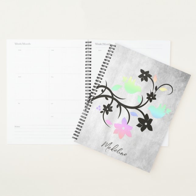 Rainbow Pastel Lovebirds Personalisiert Planner Planer (Anzeige)