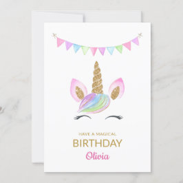 Rainbow Pastel Magical Unicorn Bridge Card Dankeskarte