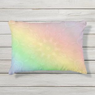 Rainbow Pastel Mandala Design Kissen Für Draußen