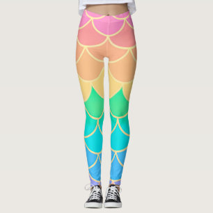 Rainbow Pastel Mermaid Leggings